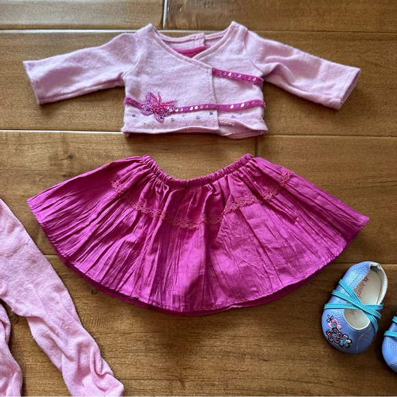 American Girl Doll “Sweet Sequins Party” Outfit with Pink Sweater, Dress, Tights - Picture 4 of 16
